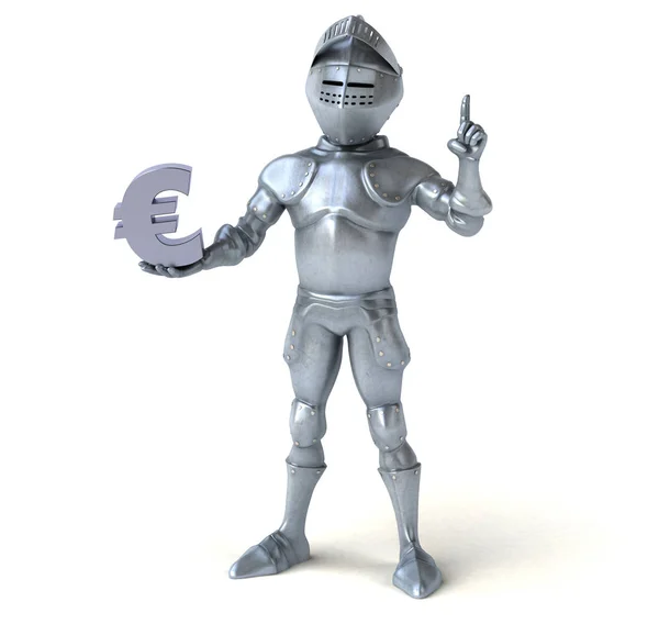 Ksatria memegang euro — Stok Foto