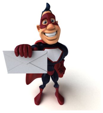 Zarf ile eğlenceli süper kahraman 