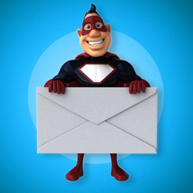 Zarf ile eğlenceli süper kahraman 