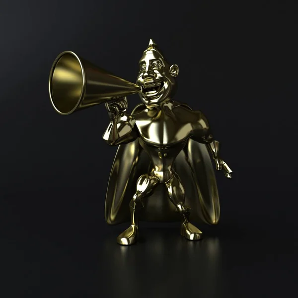 Super-herói dourado - ilustração — Fotografia de Stock