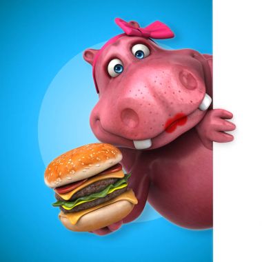 Burger ile pembe su aygırı 