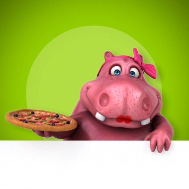 Pizza ile pembe su aygırı 