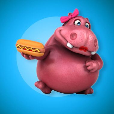 Hotdog ile pembe su aygırı  