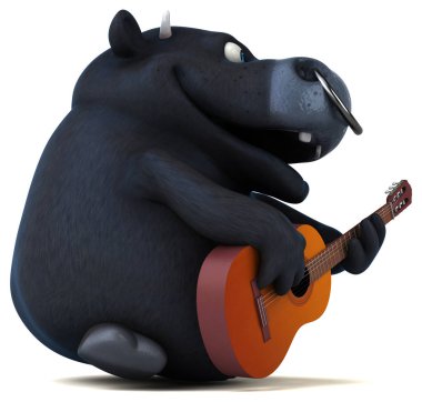 çizgi film karakteri gitar çalmak