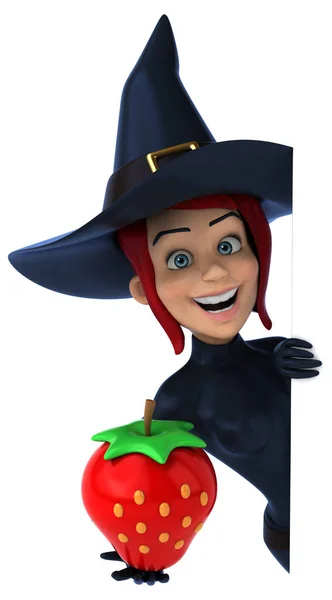 Sexy czarownica z truskawkami — Zdjęcie stockowe