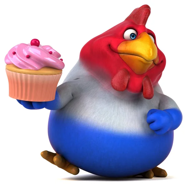 Lustige Cartoon-Figur mit Cupcake — Stockfoto