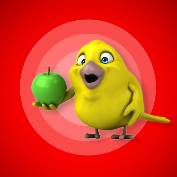 Смішний персонаж мультфільму з яблуком — стокове фото