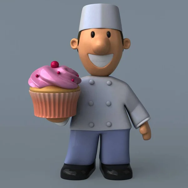 Fuuny Cartoon baker — Stockfoto