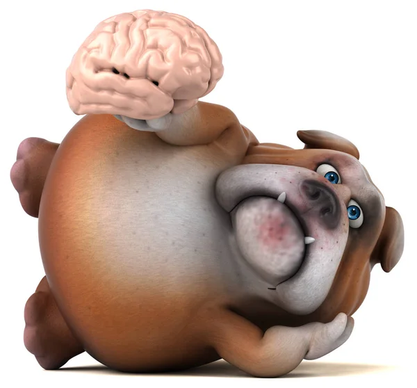 Divertente personaggio dei cartoni animati con cervello — Foto Stock