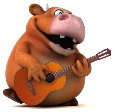 çizgi film karakteri gitar çalmak