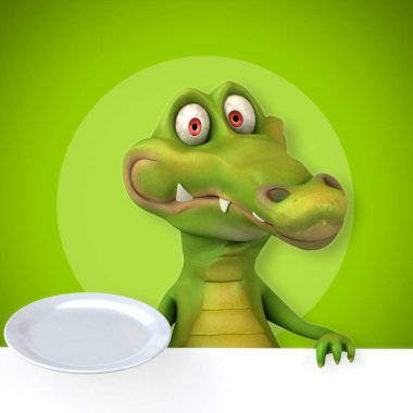 komik çizgi film karakteri plaka ile  