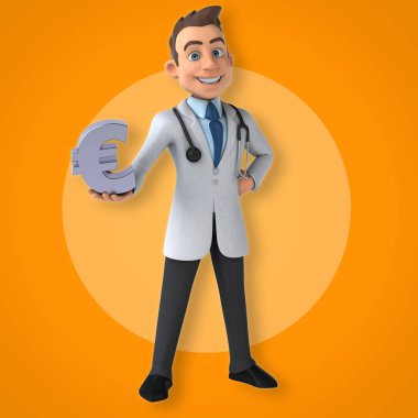 Doktor holding euro