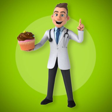  Doktor holding cupcake 