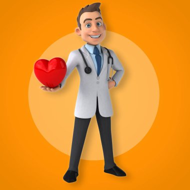 Doktor kalbi tutuyor.