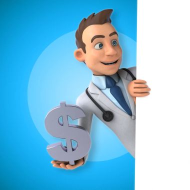 Doktor holding Doları