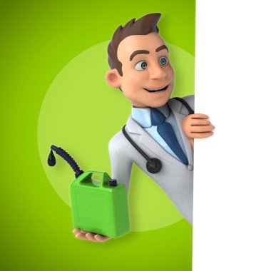 Doktor holding petrol 