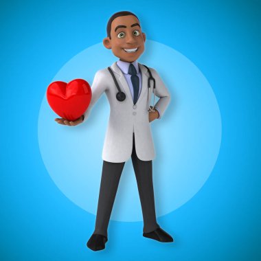 Doktor kalbi tutuyor.