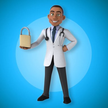 Doktor holding asma kilit