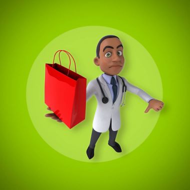  Doktor holding çanta 