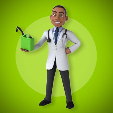 Doktor holding petrol 