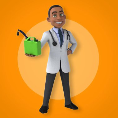 Doktor holding petrol 