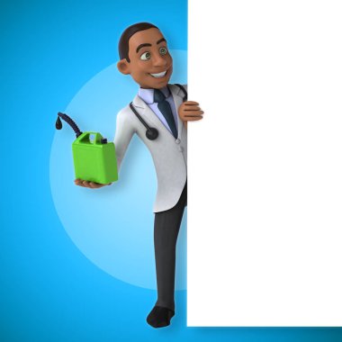 Doktor holding petrol 