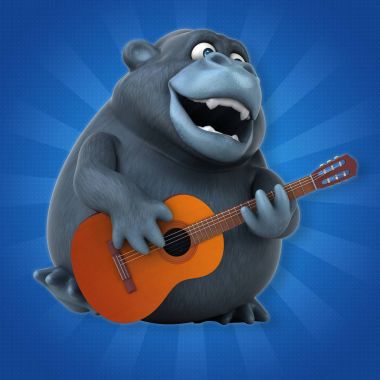 çizgi film karakteri gitar çalmak