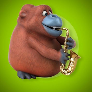 çizgi film karakteri müzik çalma 