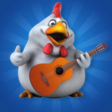 çizgi film karakteri gitar çalmak