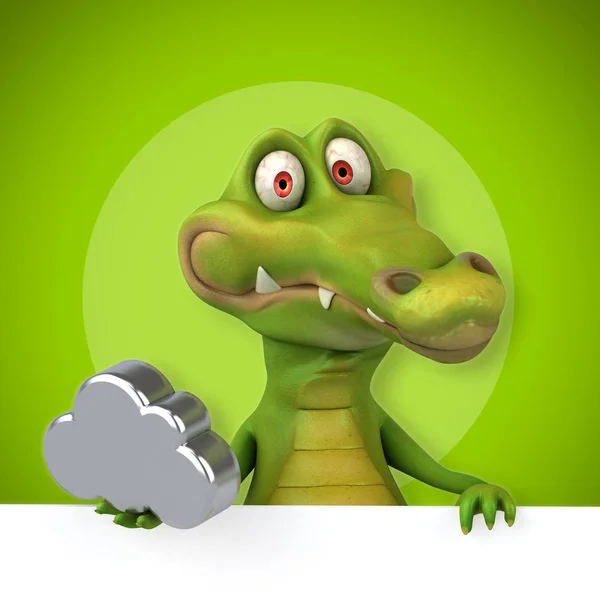 Funny cartoon character with cloud — Stock Photo, Image