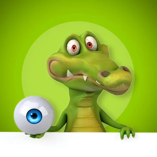 Funny cartoon character holding eye — Stock Photo, Image