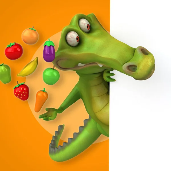 Karakter meyve ve sebze ile — Stok fotoğraf