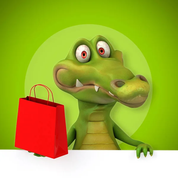 Смішний персонаж мультфільму з сумкою — стокове фото