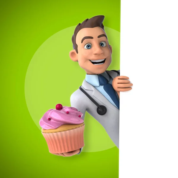 Dokter bedrijf cupcake — Stockfoto