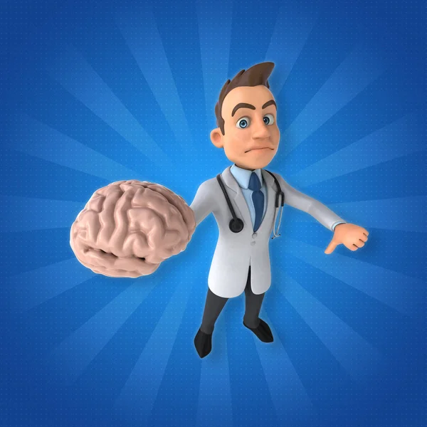 Doctor sosteniendo cerebro — Foto de Stock