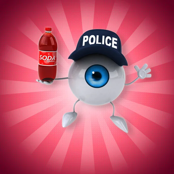 Funny Eye innehav soda — Stockfoto