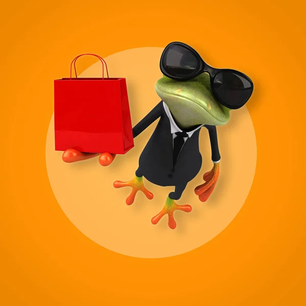 Lustige Cartoon-Figur mit Tasche — Stockfoto