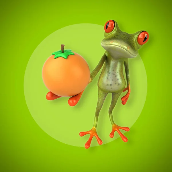 Rolig tecknad karaktär med orange — Stockfoto