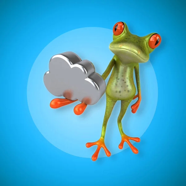 Divertido personaje de dibujos animados con nube — Foto de Stock