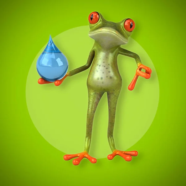 Funny cartoon character with drop — Stock Photo, Image