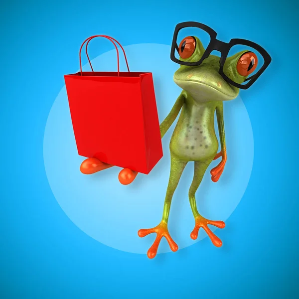 Lustige Cartoon-Figur mit Tasche — Stockfoto