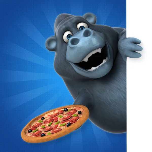 Vicces rajzfilm karakter pizza — Stock Fotó