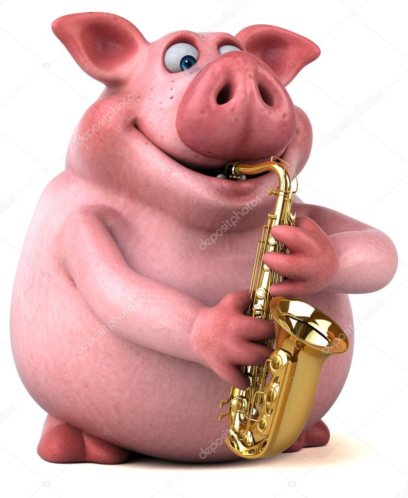 cartoon character playing music 