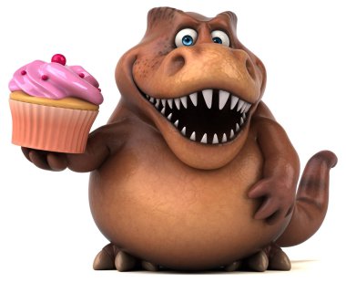 komik çizgi film karakteri ile cupcake