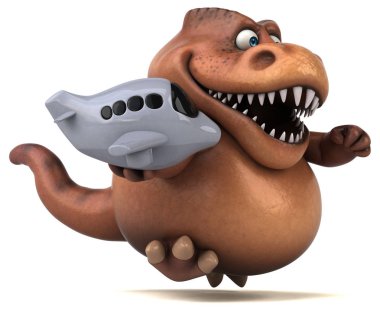 Komik çizgi film karakteri ile uçak