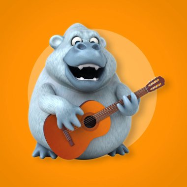 çizgi film karakteri gitar çalmak