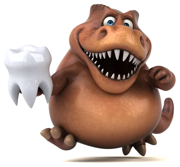 Lustige Cartoon-Figur, die Zahn hält — Stockfoto