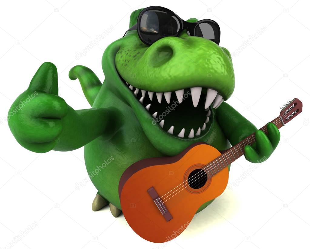 cartoon character playing guitar
