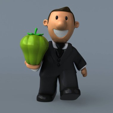 Çizgi film işadamı biber ile  