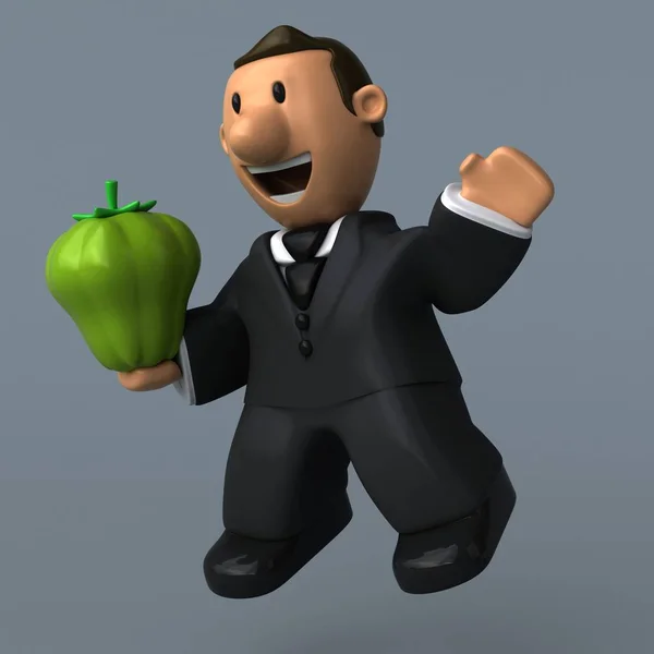 Мультфильм бизнесмен с перцем — стоковое фото
